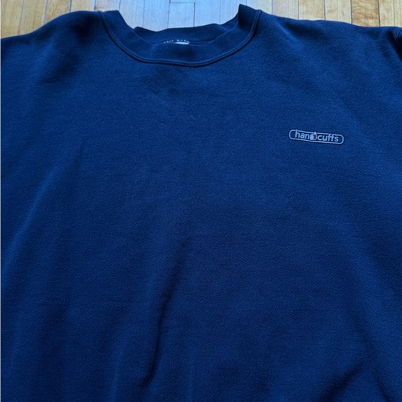 VTG 90s Handcuffs Skate Crewneck Navy Blue USA Made Sz. XL - Picture 10 of 13